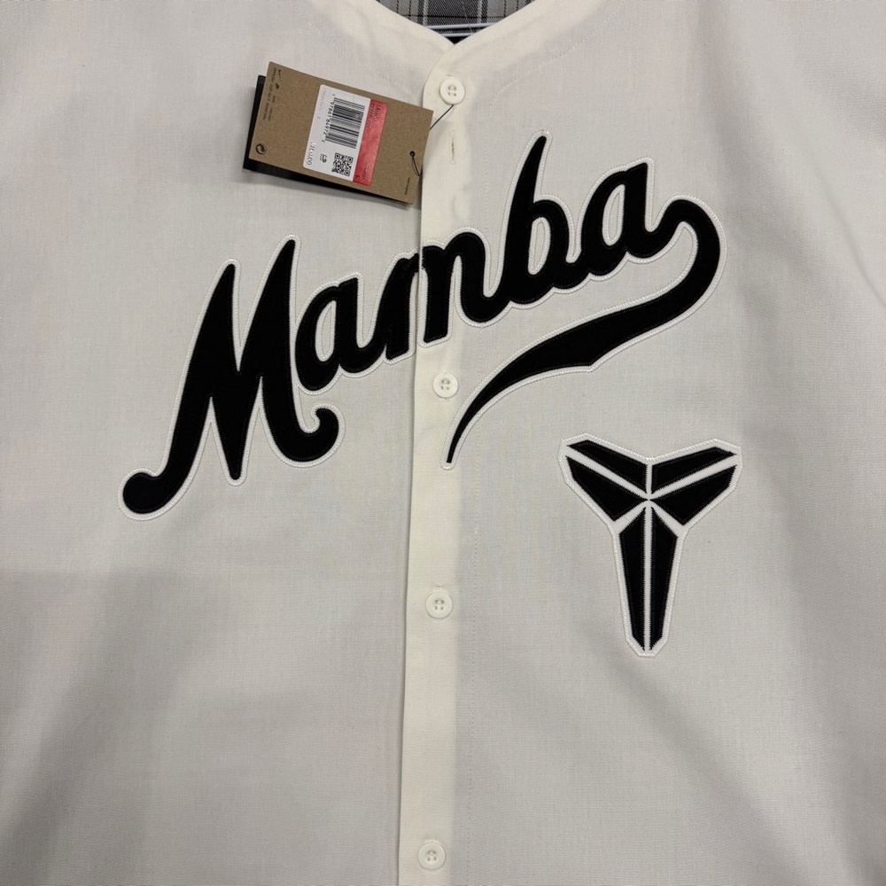 Kobe Bryant x Nike “Mamba” White and Black Special Edition Baseball Jersey - Picture 3 of 6